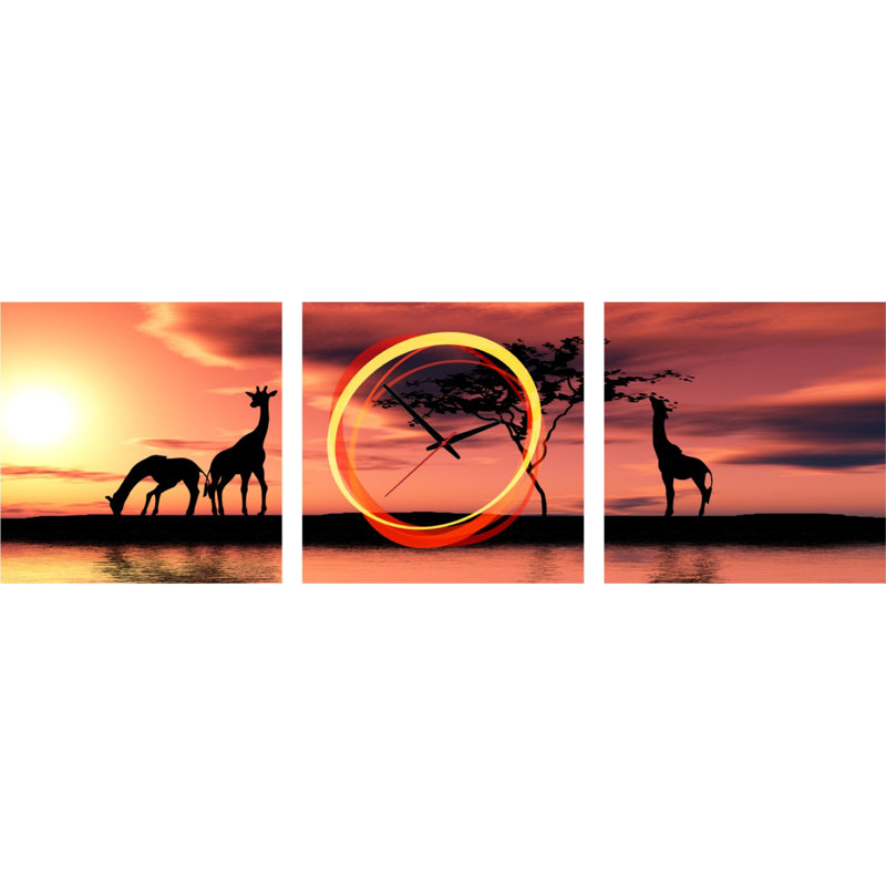 ModernMoments Wanduhr Giraffes in the Rylee | Wayfair.de